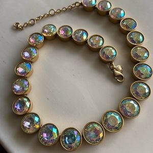 🔥EUC JCrew Brûlée Iridescent Gems Gold necklace